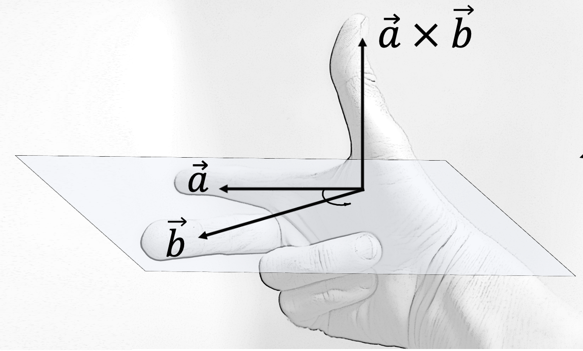A demonstration of the right hand rule. Courtesy of Wikimedia.
