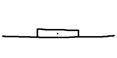 Fig. 2: The book on a table with the center of mass labeled.